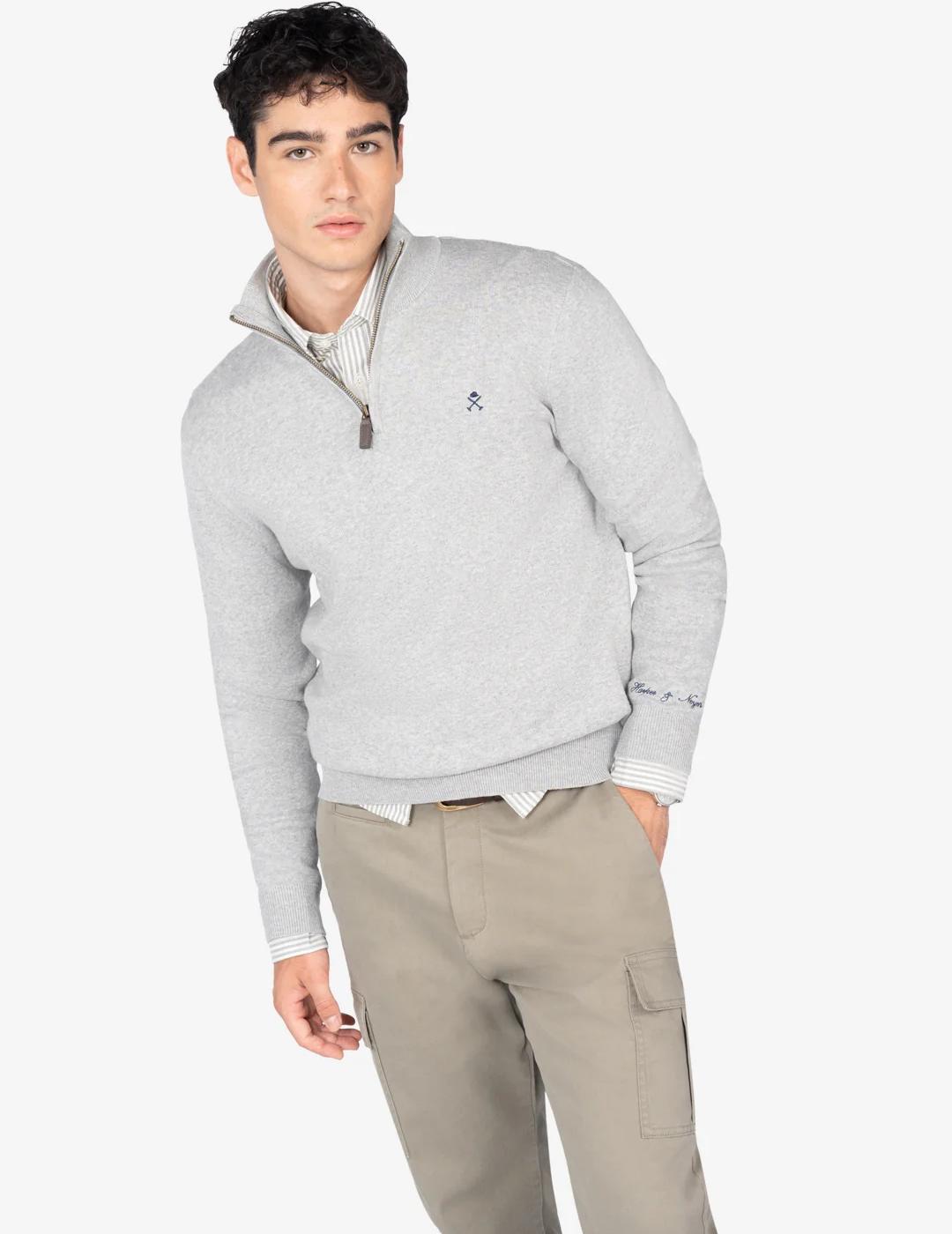 HARPER JERSEY ZIP GRIS
