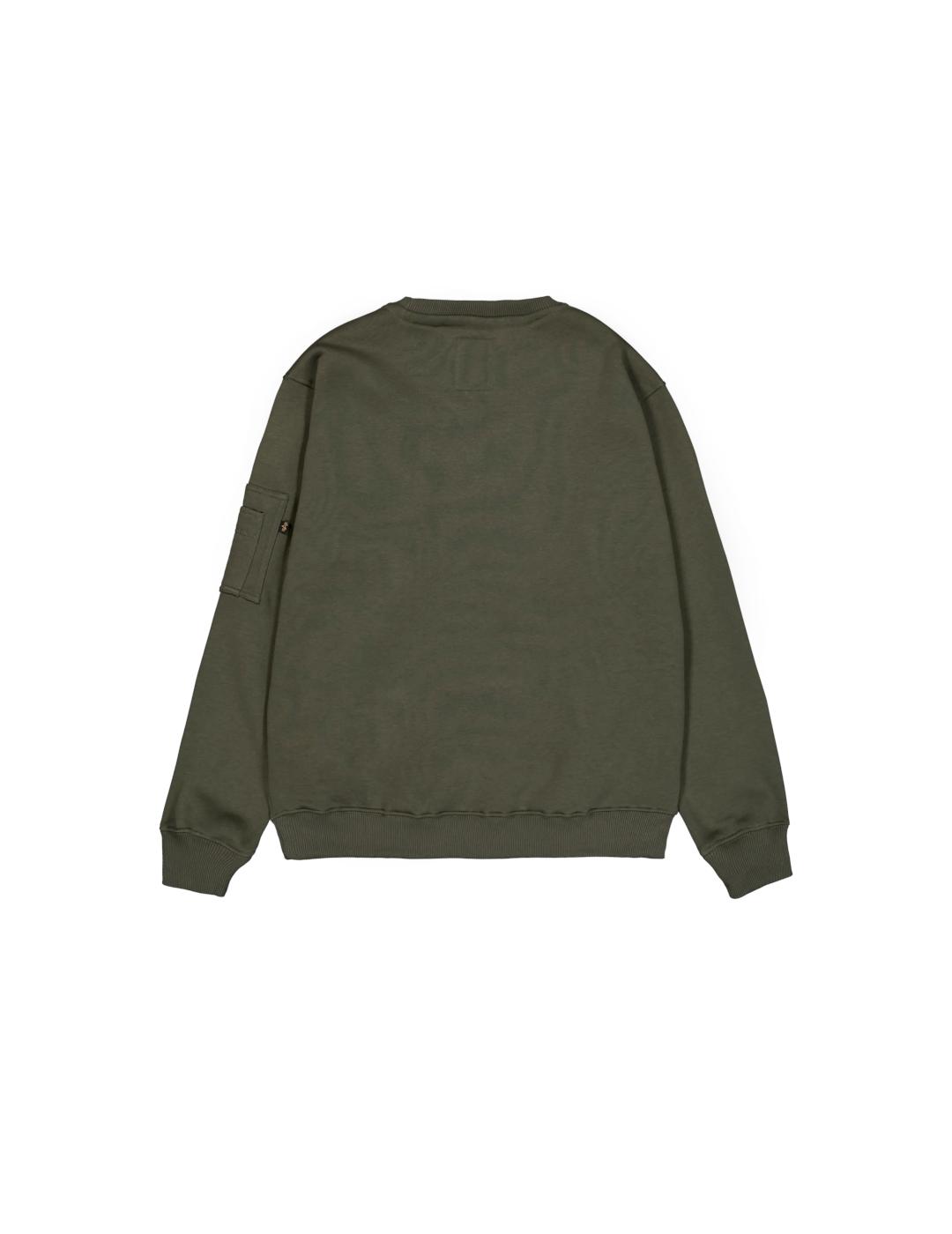 ALPHA SUDADERA DARK OLIVE LOGO SATINADO