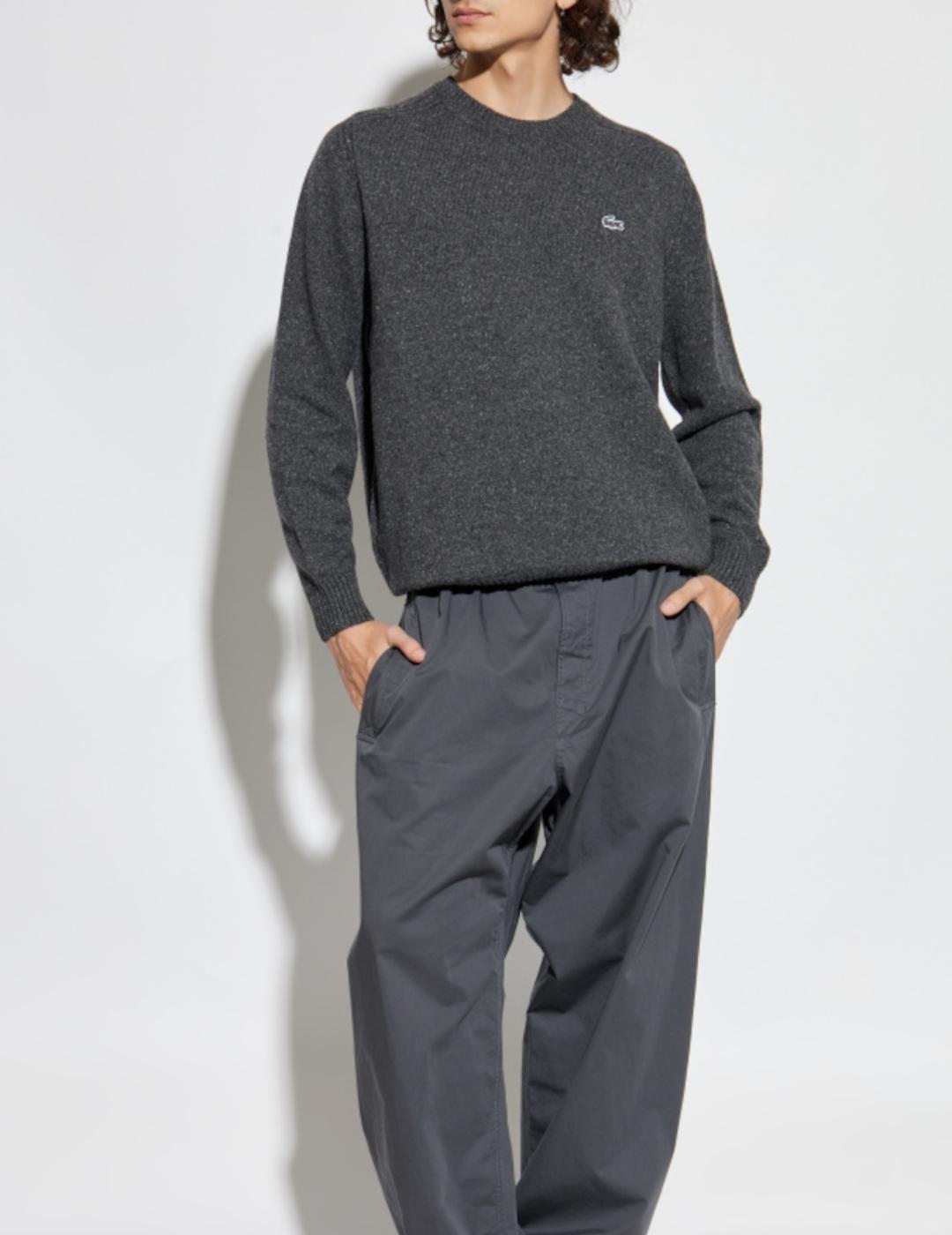 LACOSTE JERSEY GRIS LANA