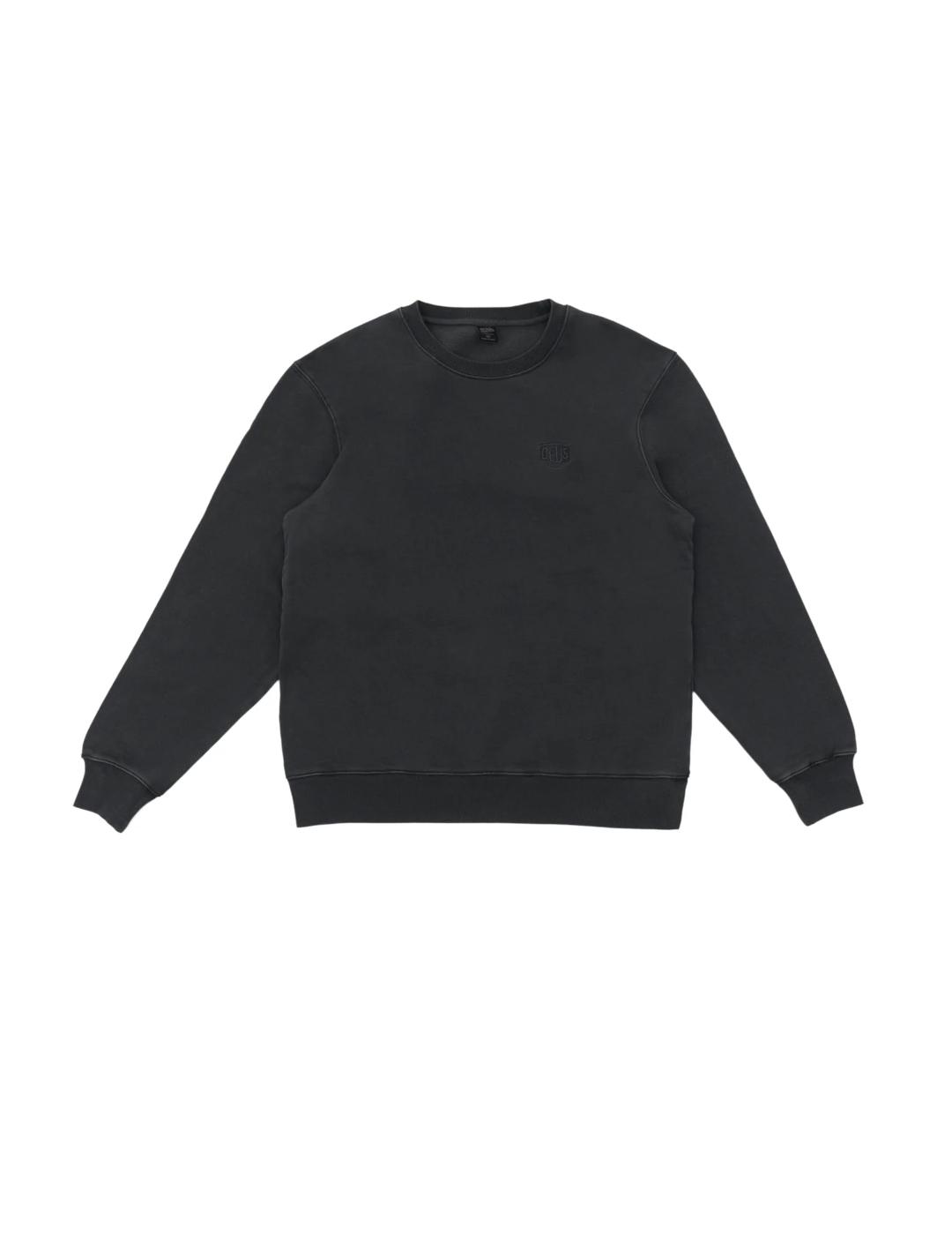 DEUS SUDADERA NEGRA SHIELD GARMENT DYED