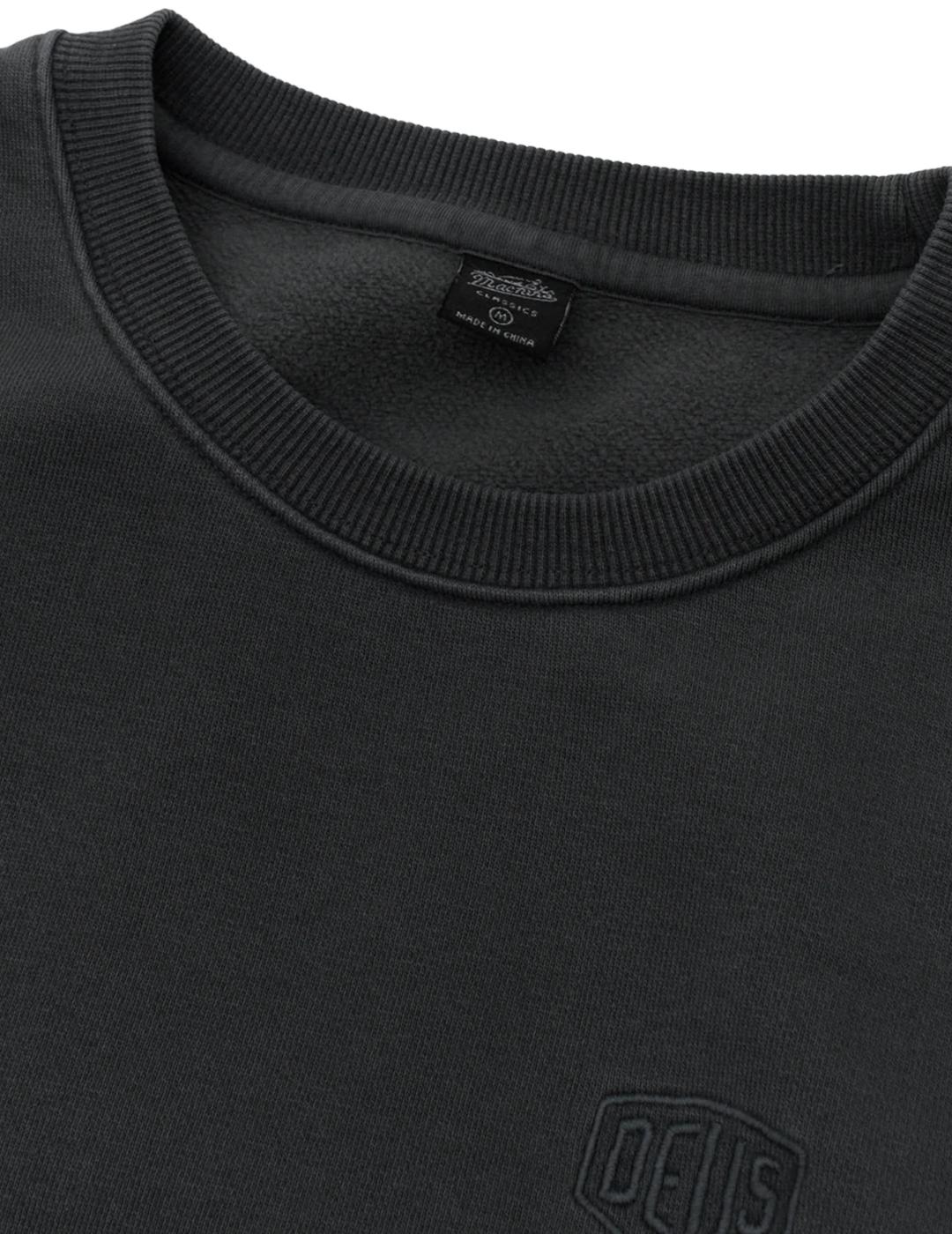 DEUS SUDADERA NEGRA SHIELD GARMENT DYED