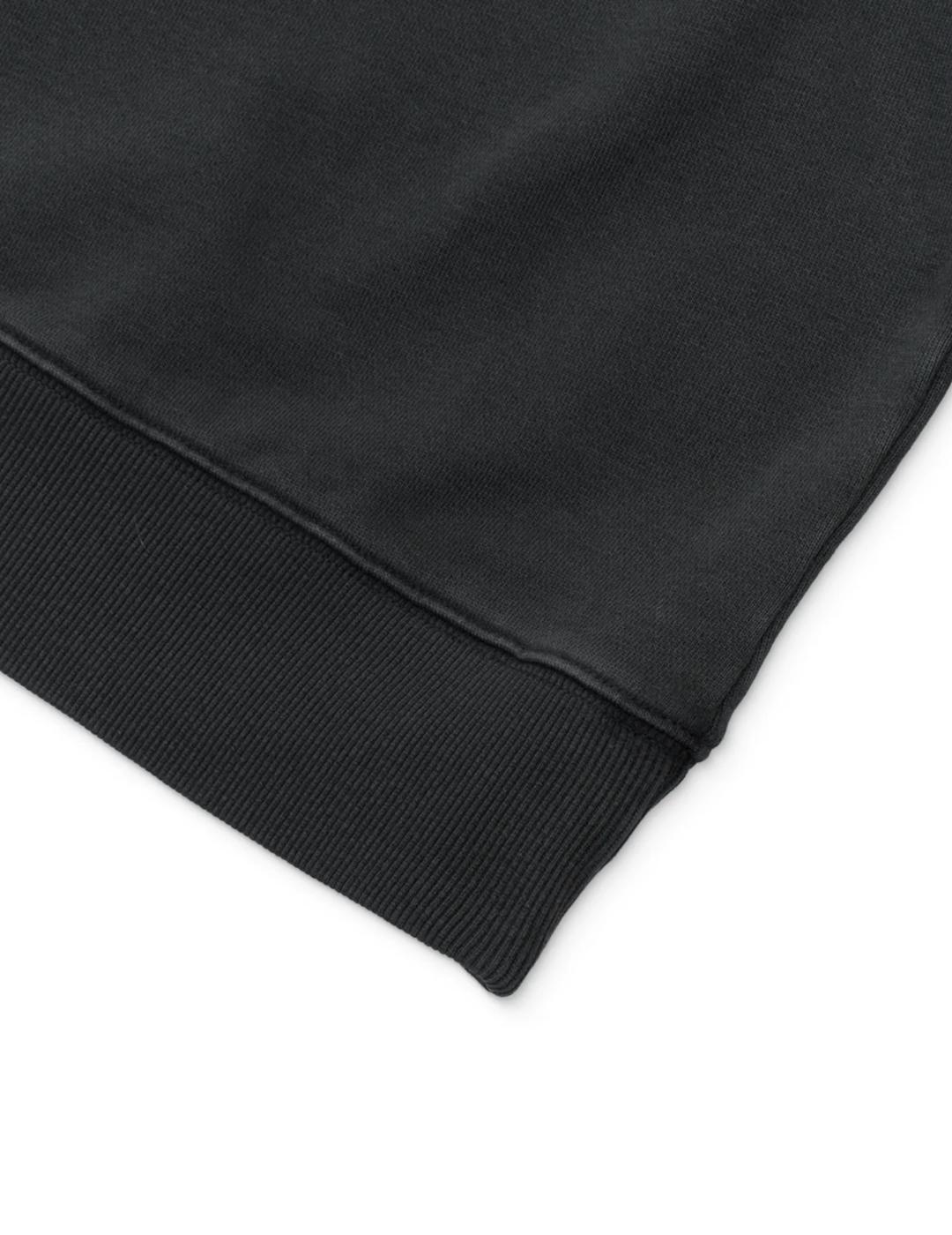 DEUS SUDADERA NEGRA SHIELD GARMENT DYED