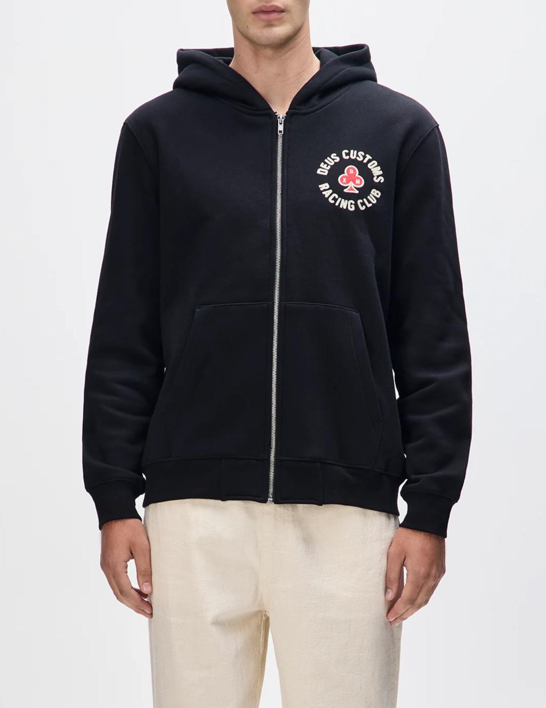 DEUS SUDADERA ZIP NEGRA BASTO