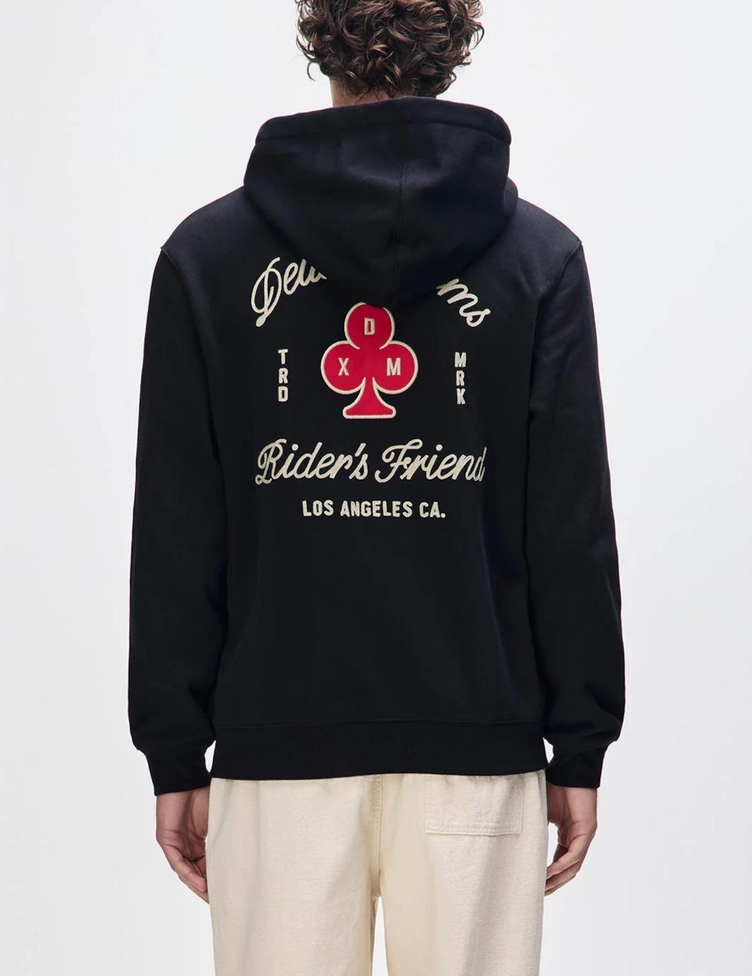 DEUS SUDADERA ZIP NEGRA BASTO