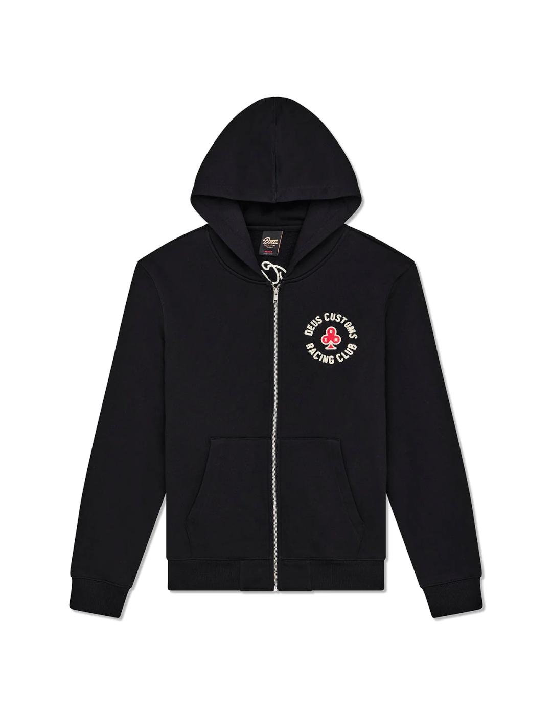 DEUS SUDADERA ZIP NEGRA BASTO