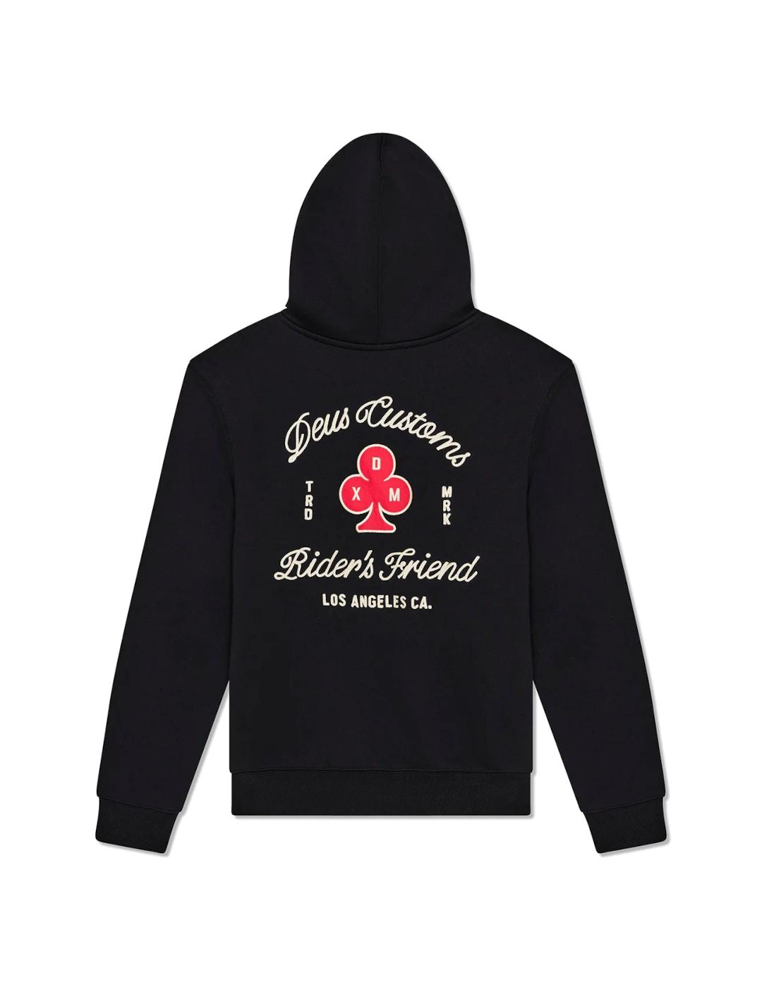 DEUS SUDADERA ZIP NEGRA BASTO