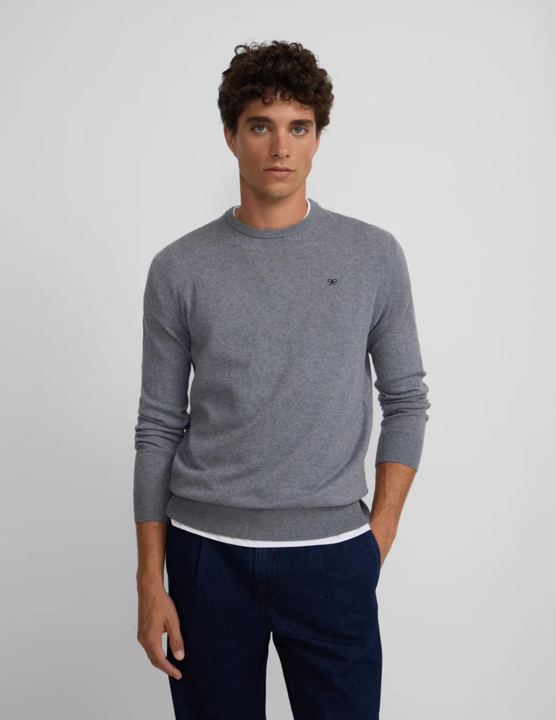 SILBON JERSEY GRIS CUELLO REDONDO
