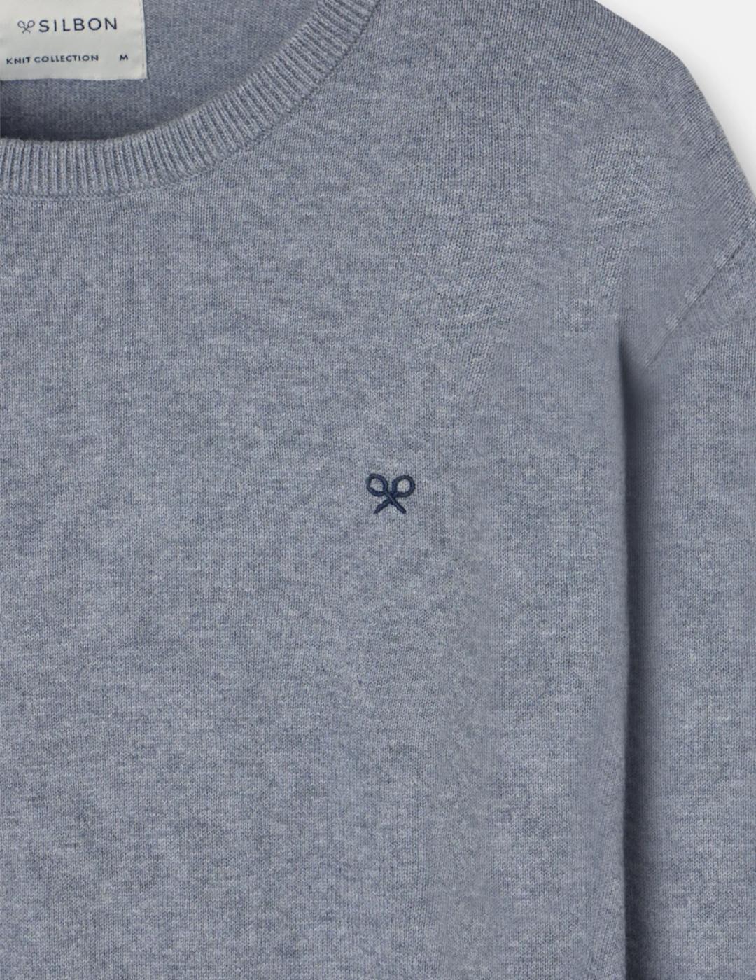 SILBON JERSEY GRIS CUELLO REDONDO