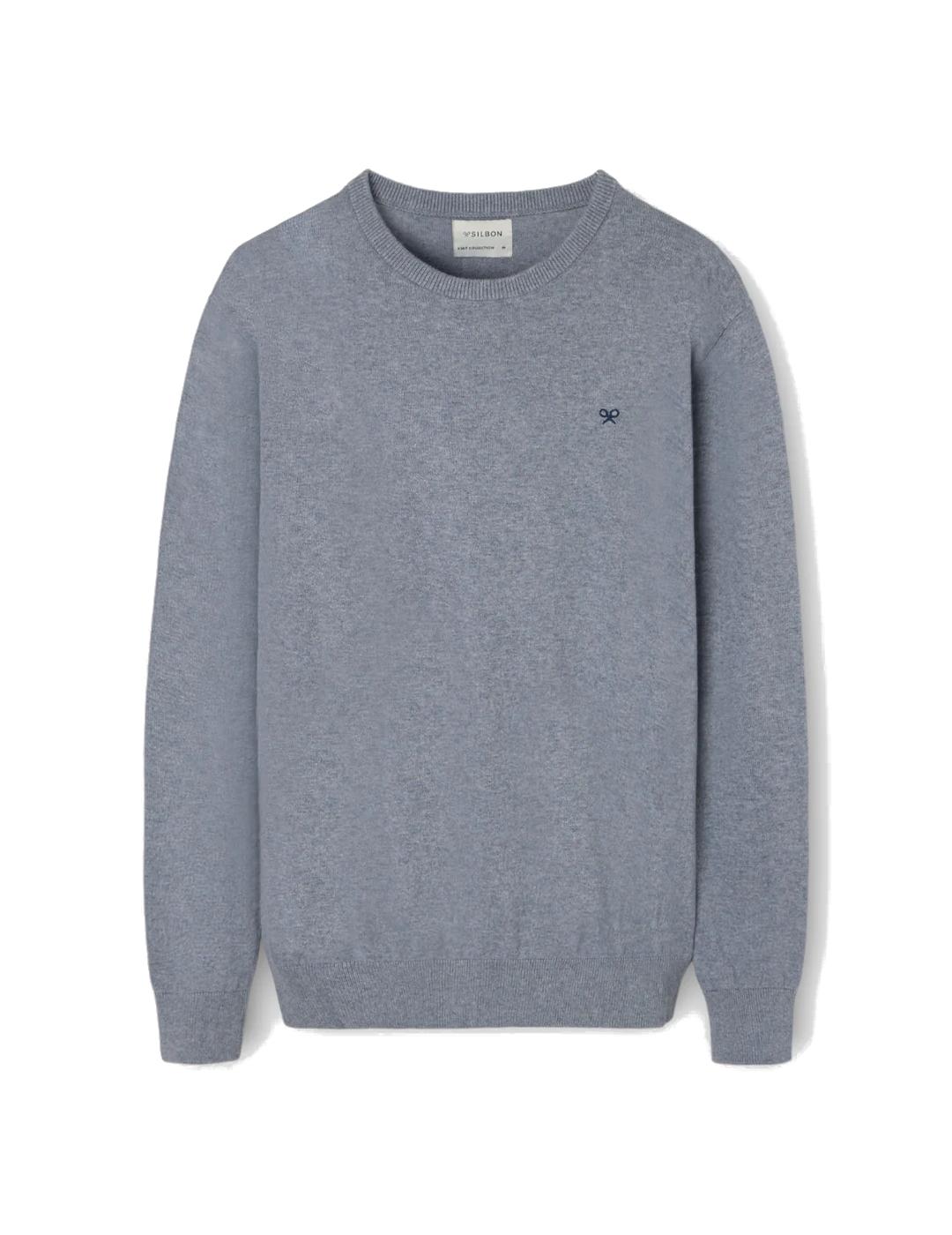 SILBON JERSEY GRIS CUELLO REDONDO