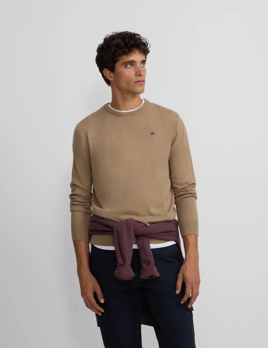 SILBON JERSEY BEIGE CUELLO REDONDO