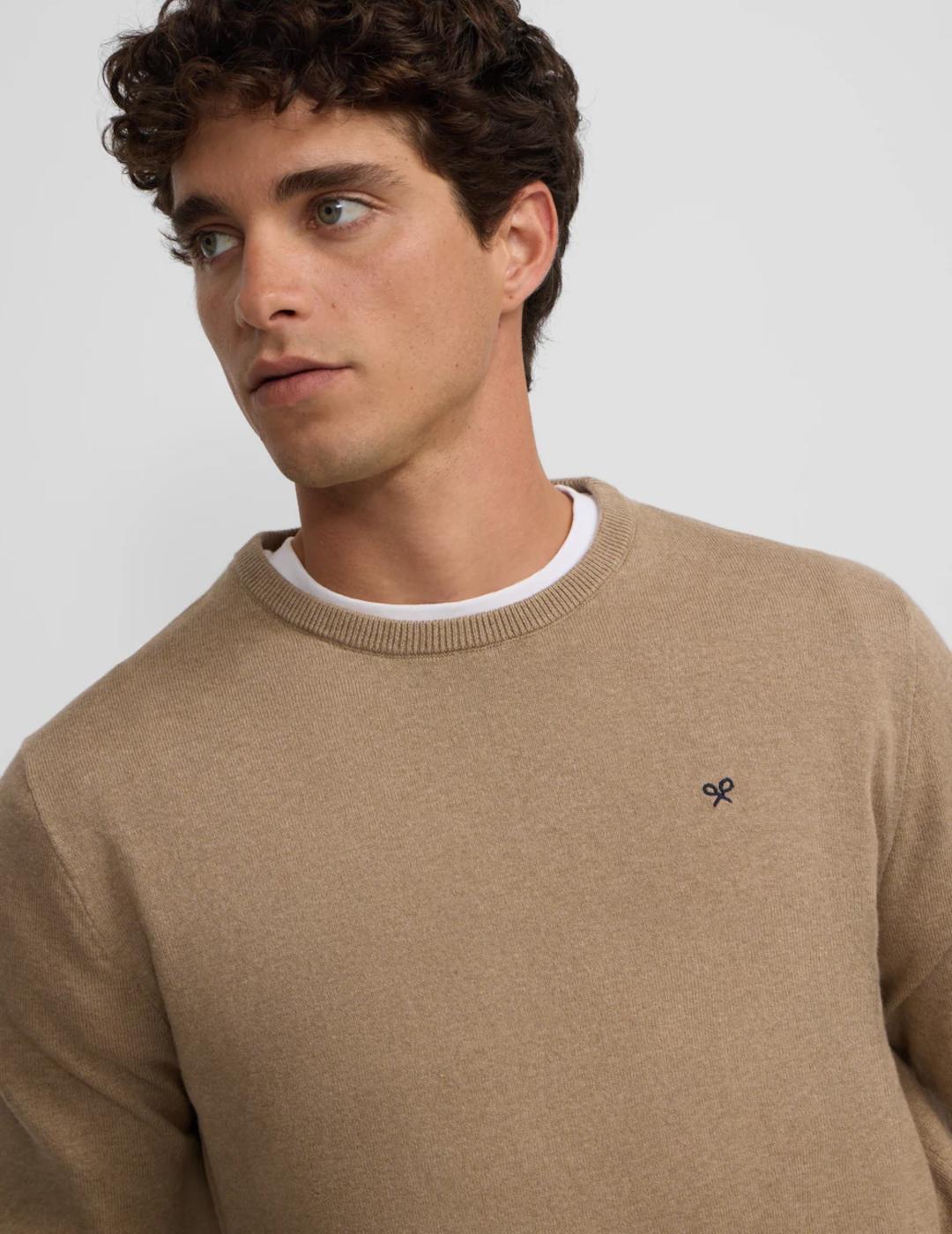 SILBON JERSEY BEIGE CUELLO REDONDO