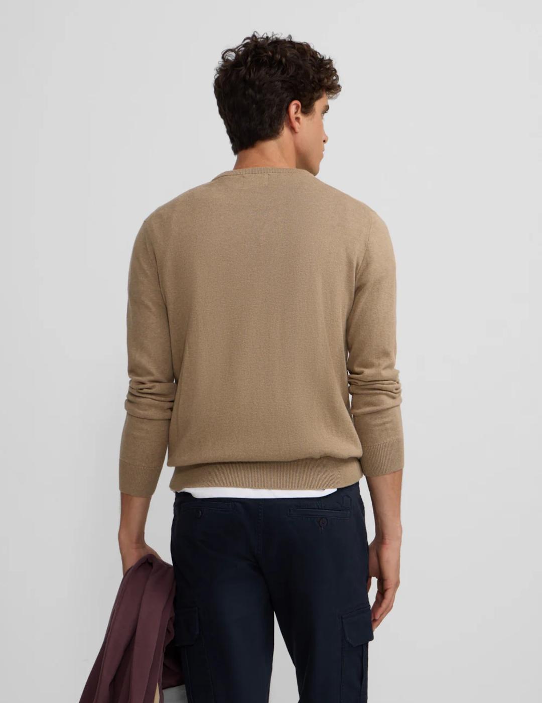 SILBON JERSEY BEIGE CUELLO REDONDO