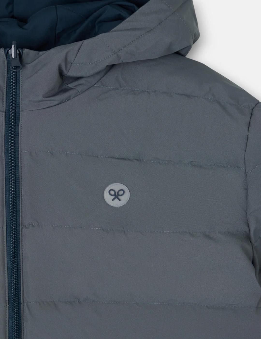 SILBON ABRIGO GRIS MARINO REVERSIBLE