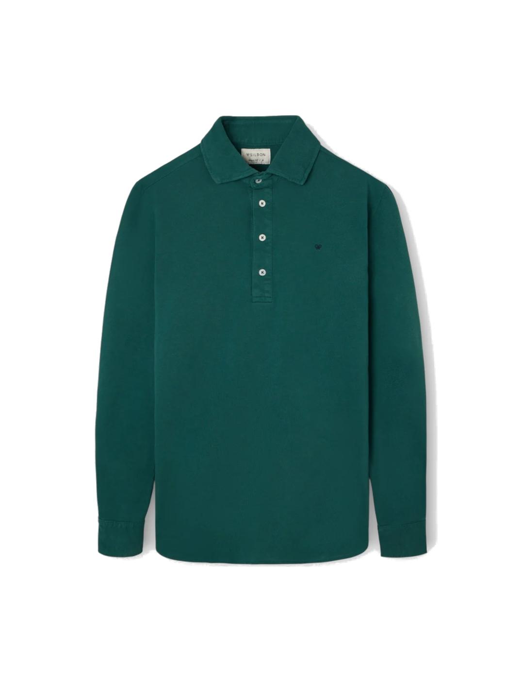 SILBON POLO VERDE OSCURO MANGA LARGA