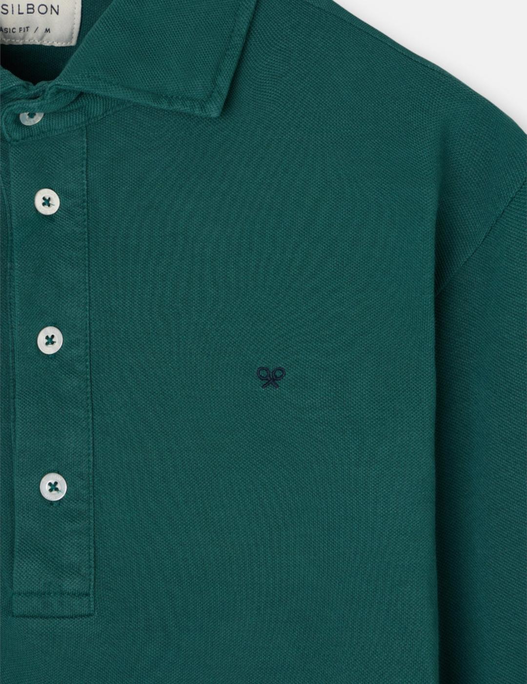 SILBON POLO VERDE OSCURO MANGA LARGA