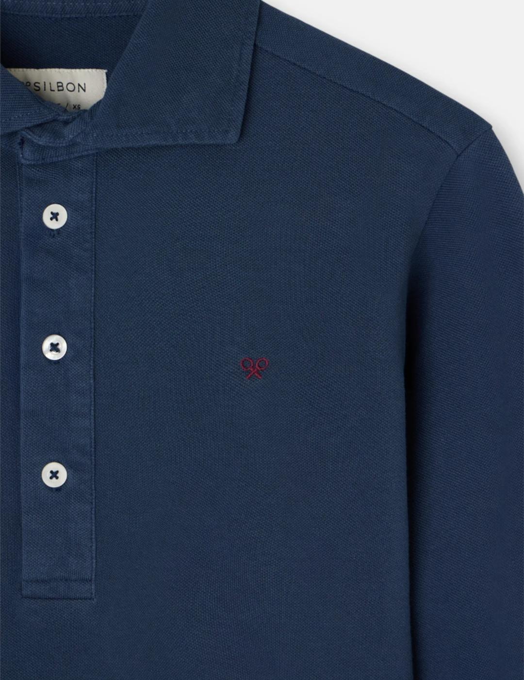 SILBON POLO MARINO MANGA LARGA