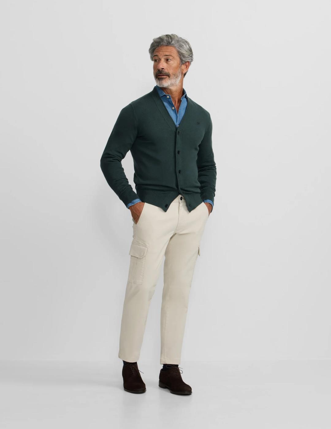 SILBON CARDIGAN VERDE OSCURO