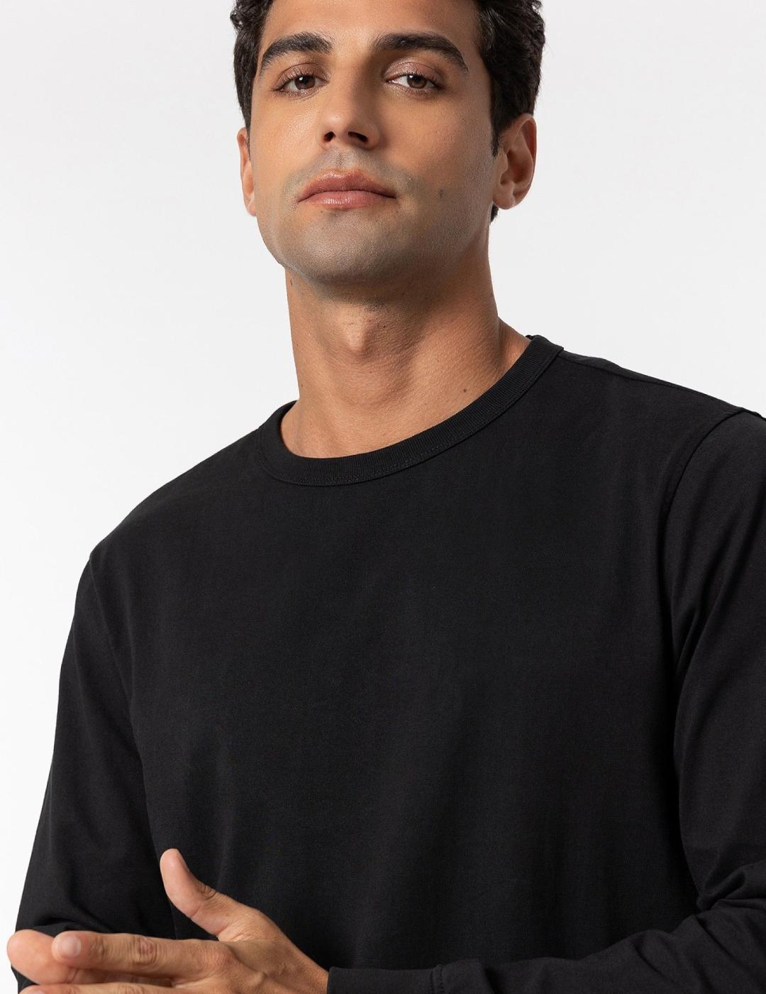 TIFFOSI CAMISETA NEGRA MANGA LARGA