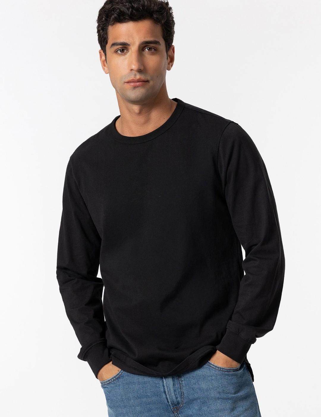 TIFFOSI CAMISETA NEGRA MANGA LARGA