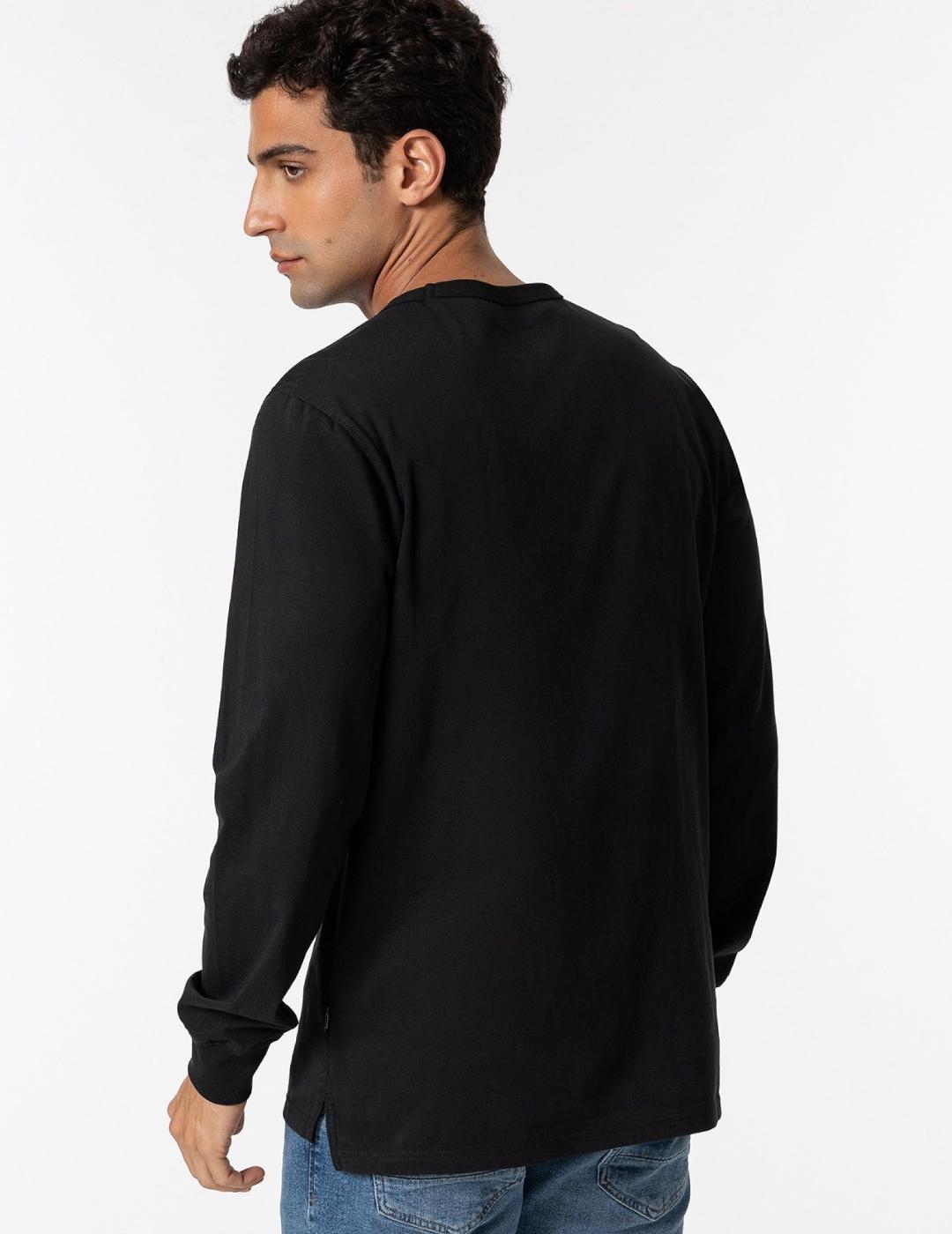 TIFFOSI CAMISETA NEGRA MANGA LARGA