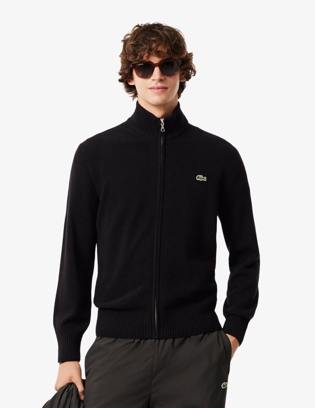 LACOSTE CARDIGAN NEGRO ZIP