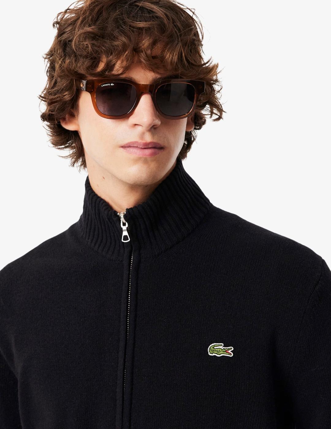 LACOSTE CARDIGAN NEGRO ZIP