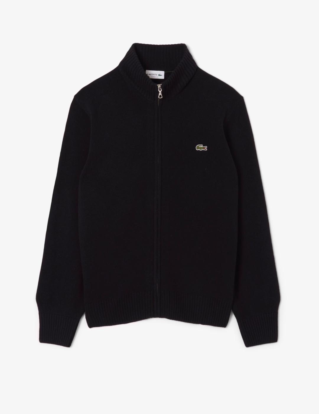 LACOSTE CARDIGAN NEGRO ZIP