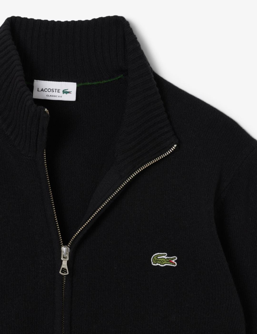 LACOSTE CARDIGAN NEGRO ZIP