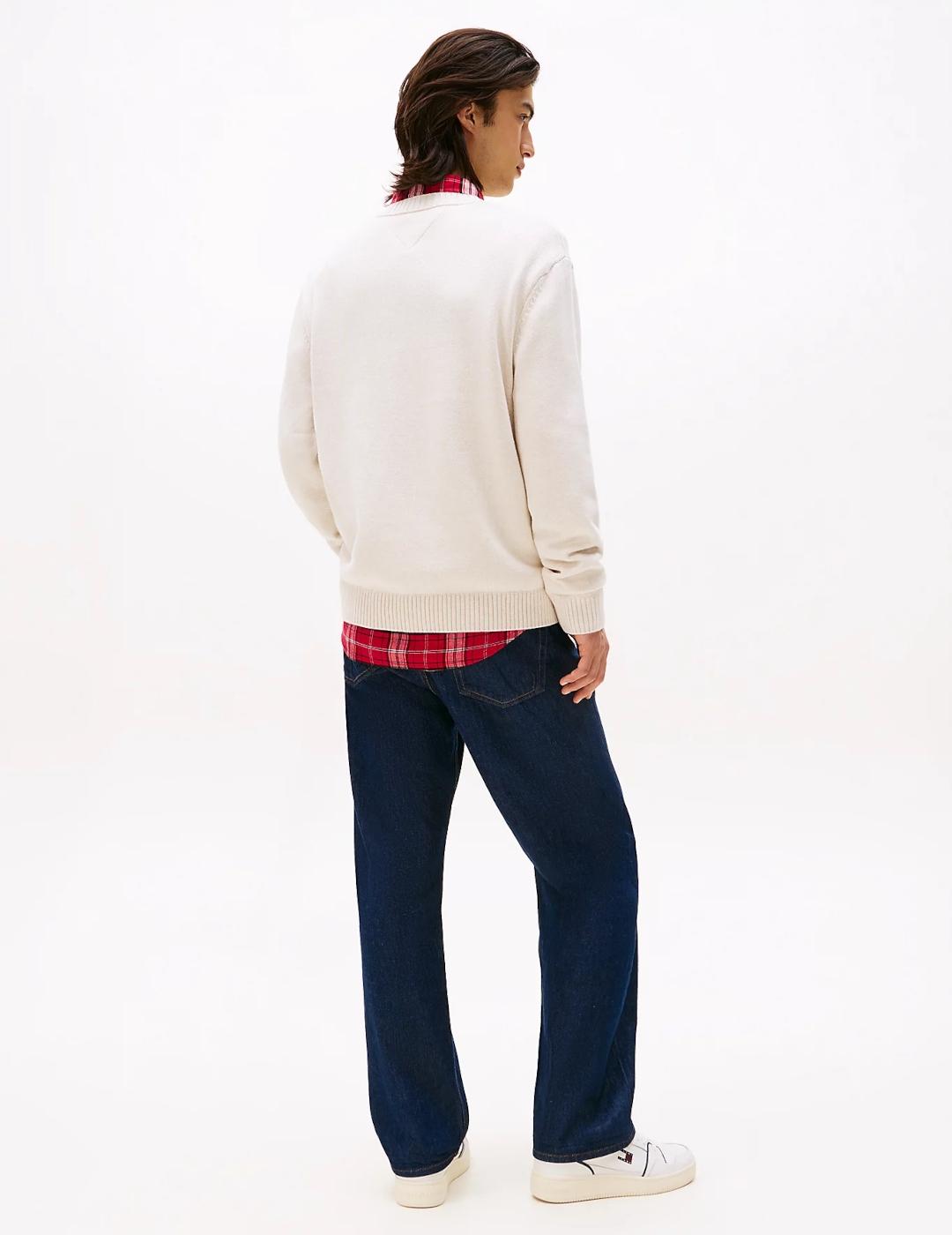 TOMMY JERSEY PUNTO ECRU LOGO