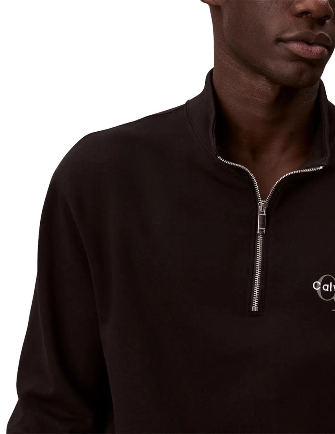 CALVIN KLEIN SUDADERA NEGRA 1/4 ZIP