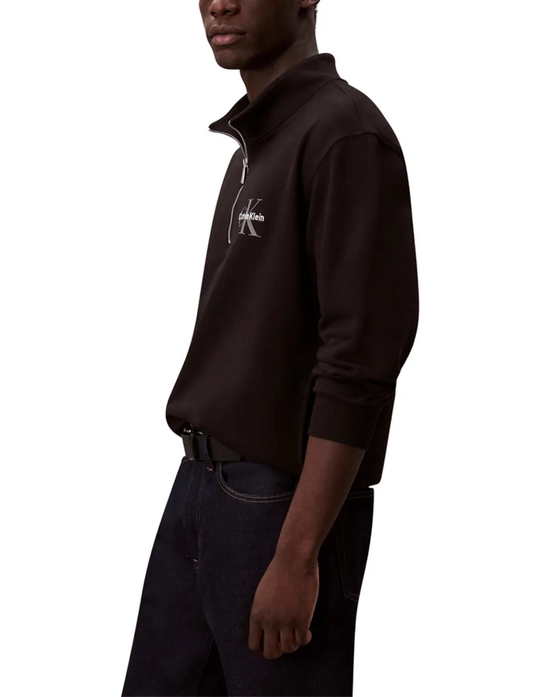 CALVIN KLEIN SUDADERA NEGRA 1/4 ZIP