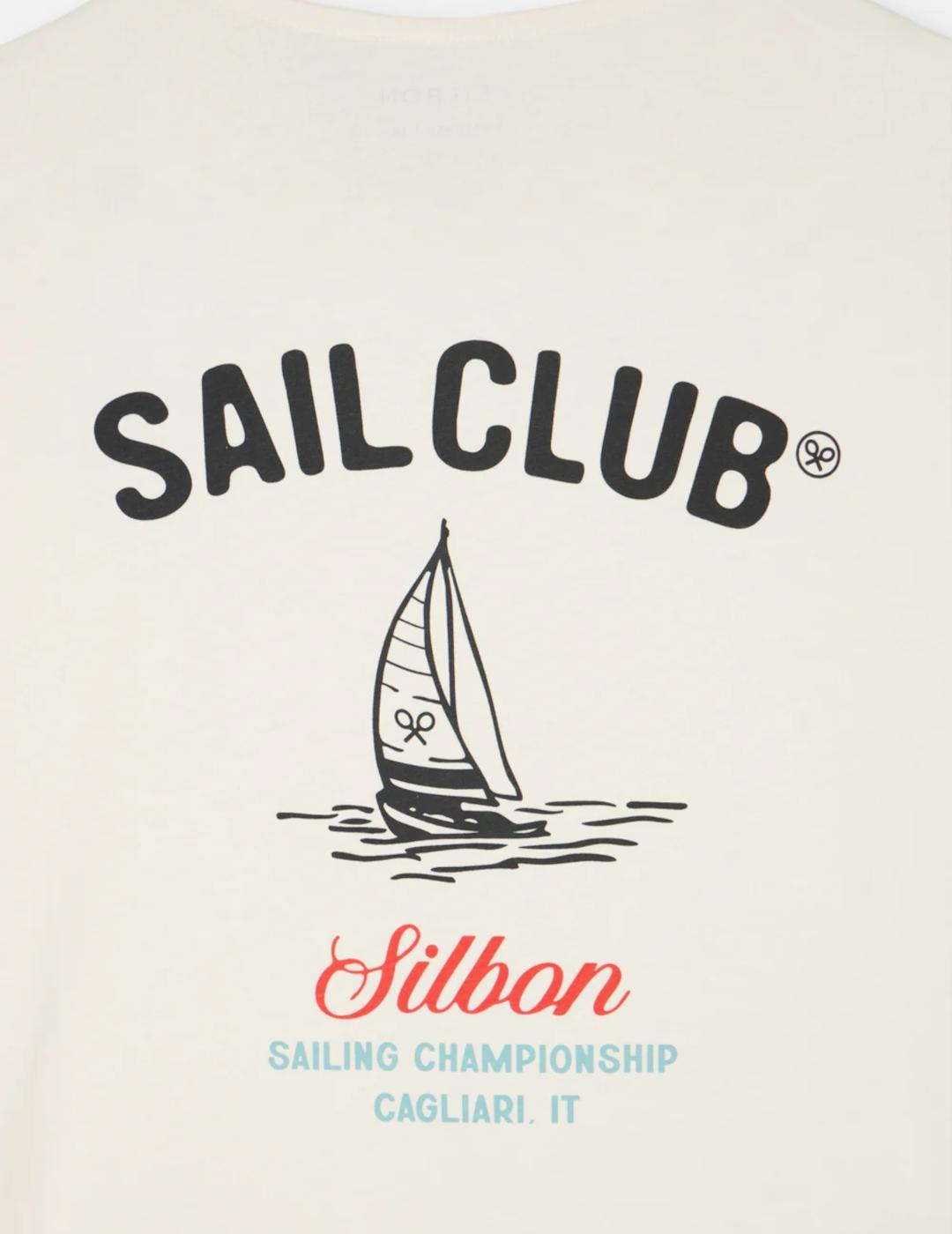SILBON CAMISETA BEIGE SAIL CLUB