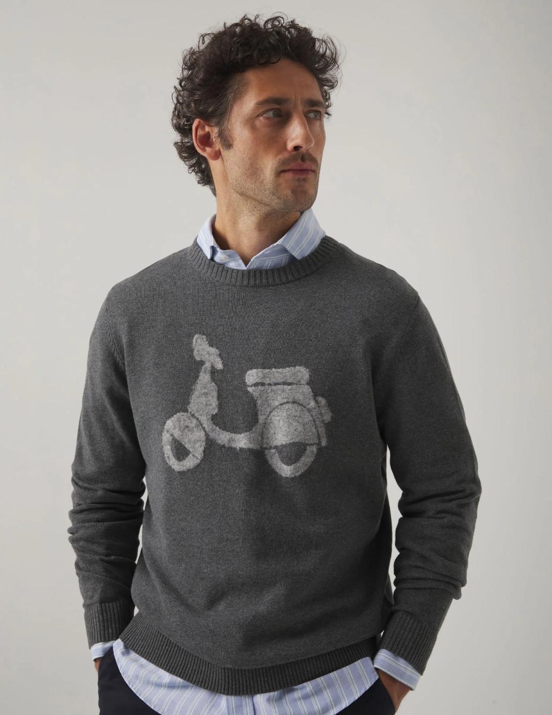 SCOTTA JERSEY GRIS MOTO