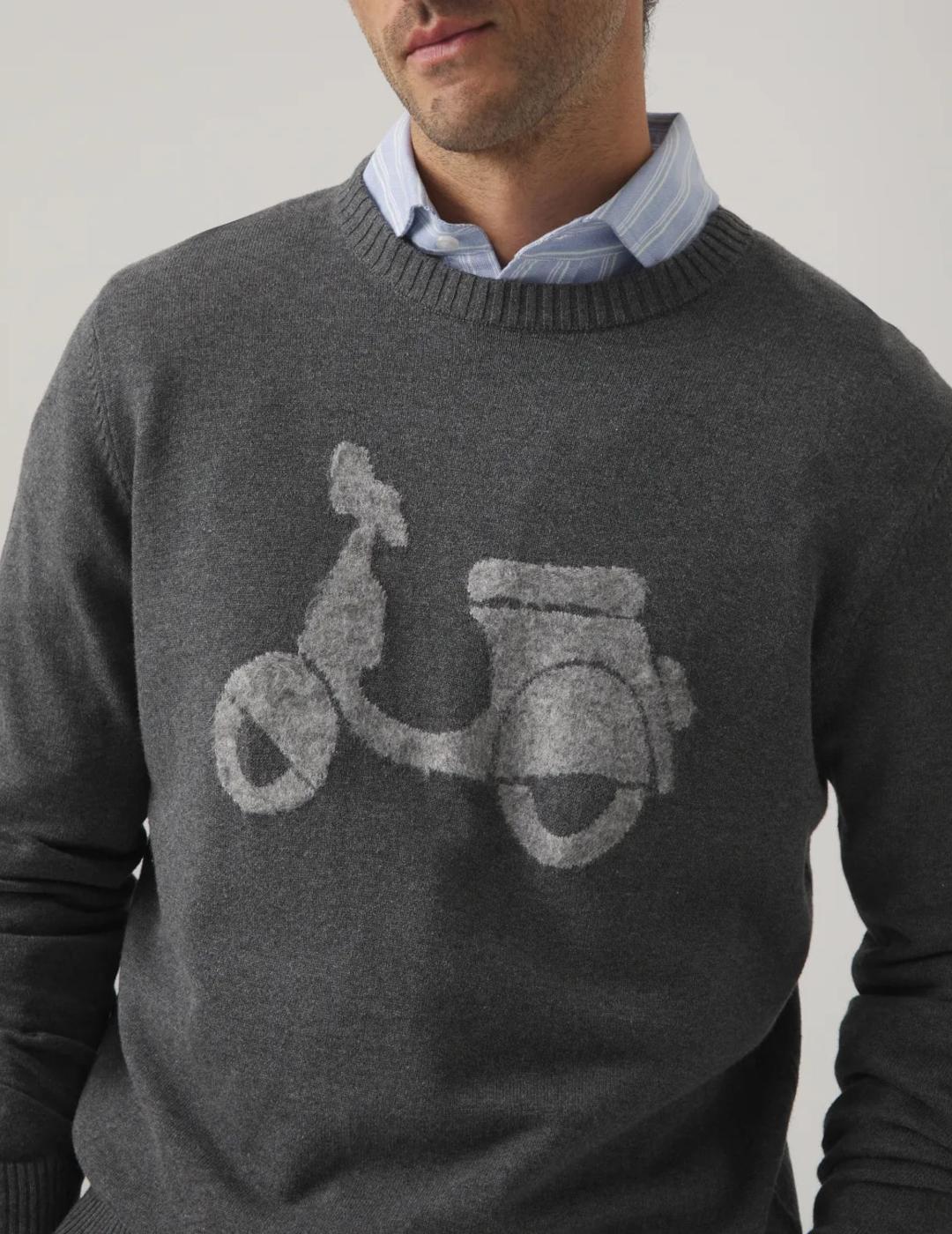 SCOTTA JERSEY GRIS MOTO