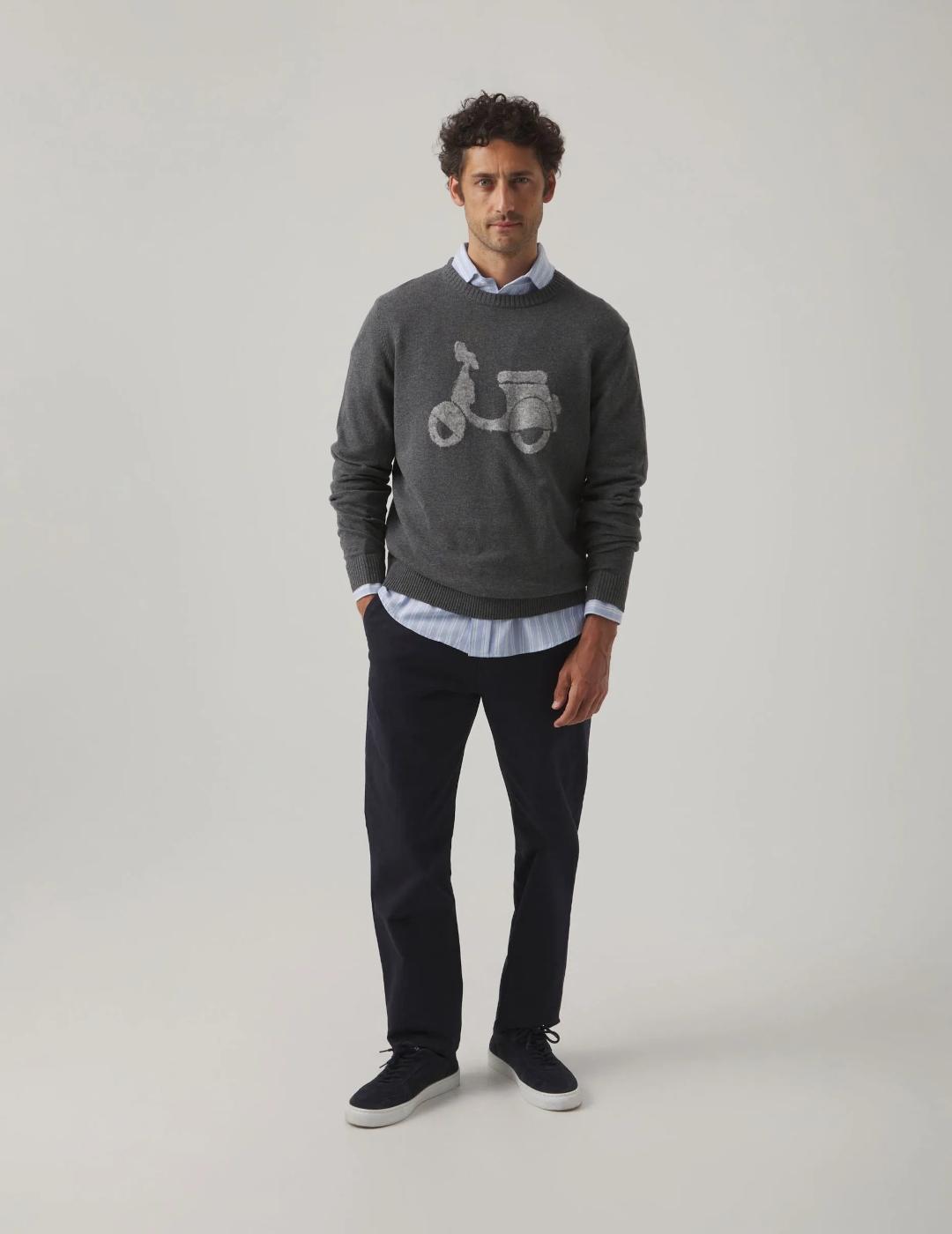 SCOTTA JERSEY GRIS MOTO