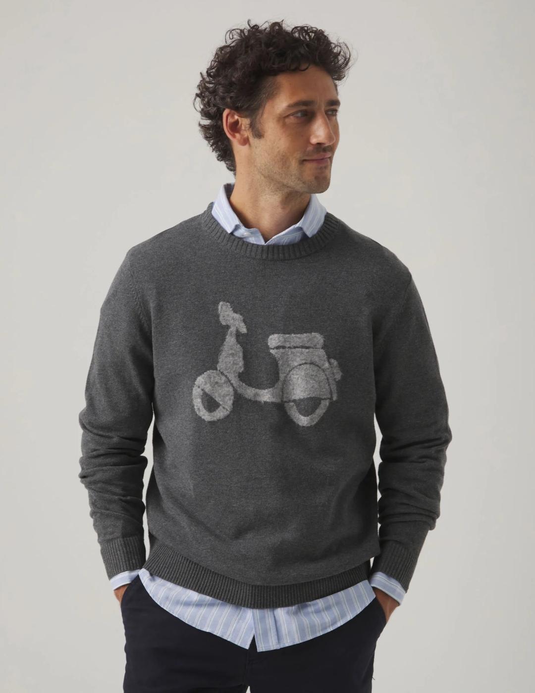 SCOTTA JERSEY GRIS MOTO