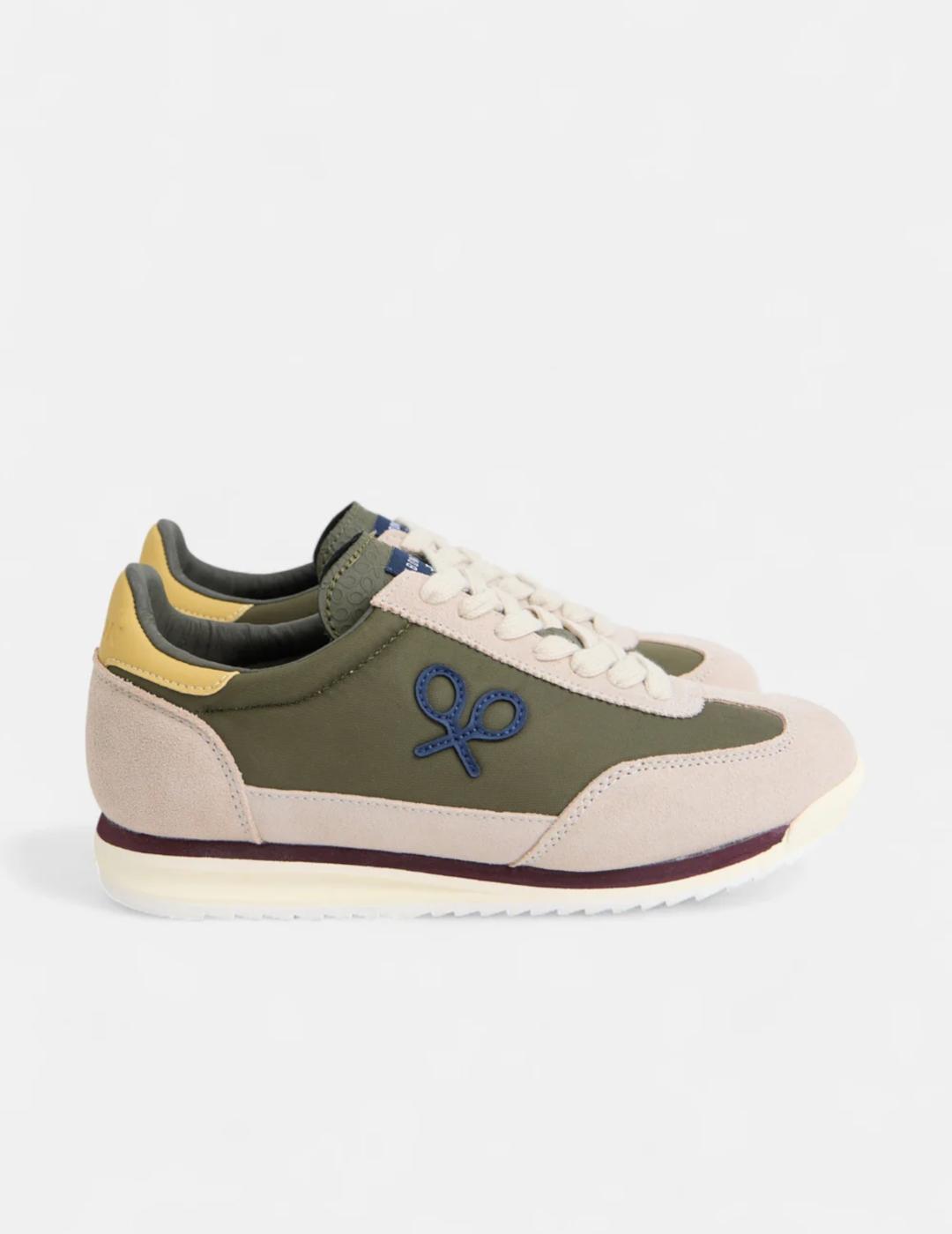 SILBON ZAPATILLA VINTAGE VERDE BEIGE