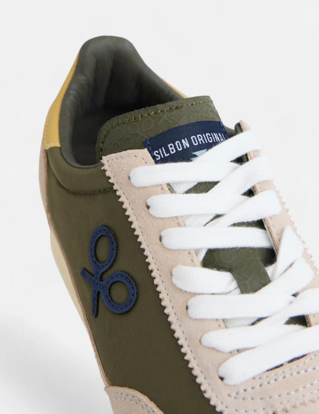 SILBON ZAPATILLA VINTAGE VERDE BEIGE