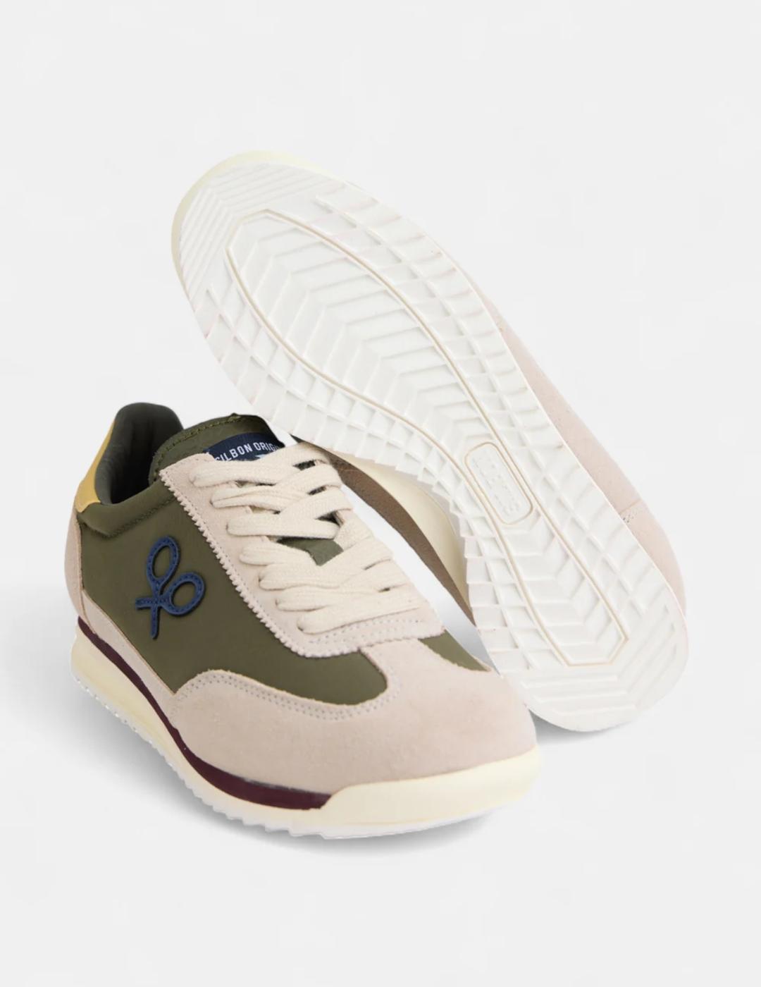 SILBON ZAPATILLA VINTAGE VERDE BEIGE