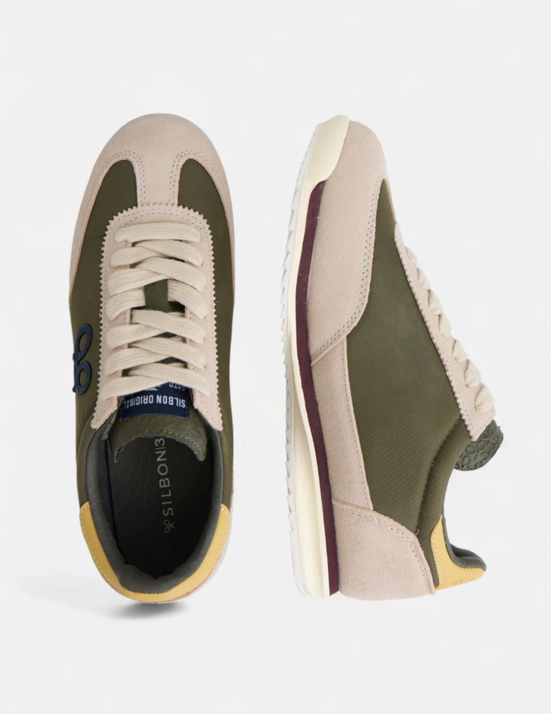 SILBON ZAPATILLA VINTAGE VERDE BEIGE