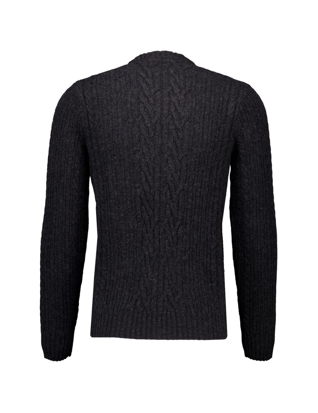 LYLE&SCOTT JERSEY GRIS OSCURO RIBBED CABLE JUMPER