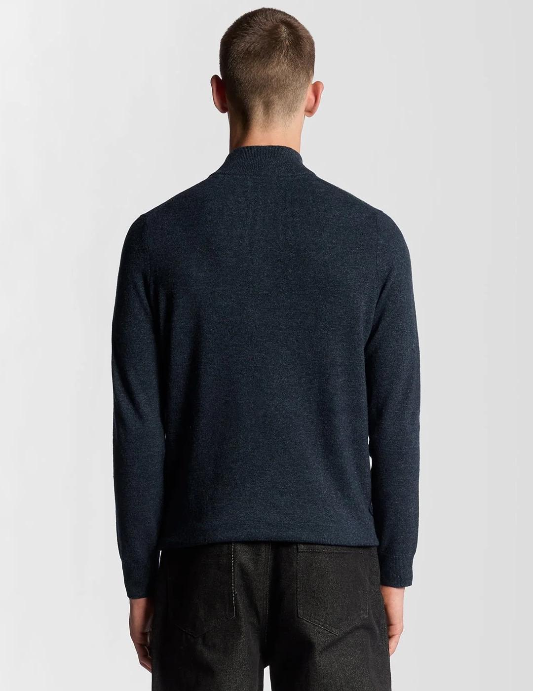 LYLE&SCOTT JERSEY 1/4 ZIP MARINO