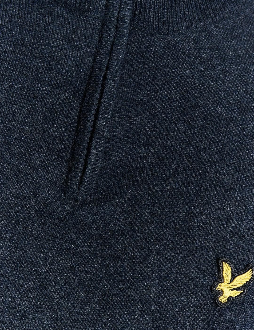 LYLE&SCOTT JERSEY 1/4 ZIP MARINO