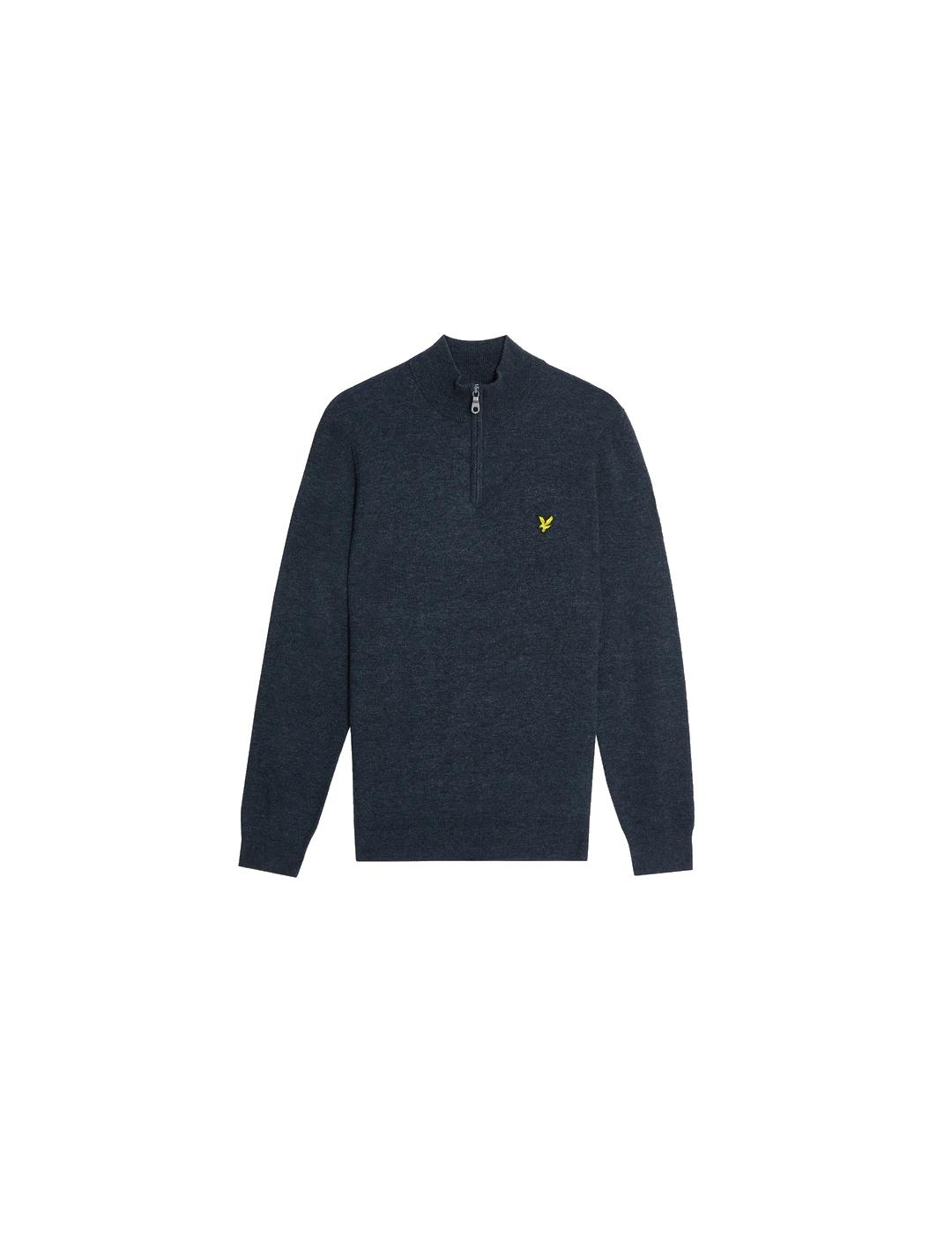 LYLE&SCOTT JERSEY 1/4 ZIP MARINO