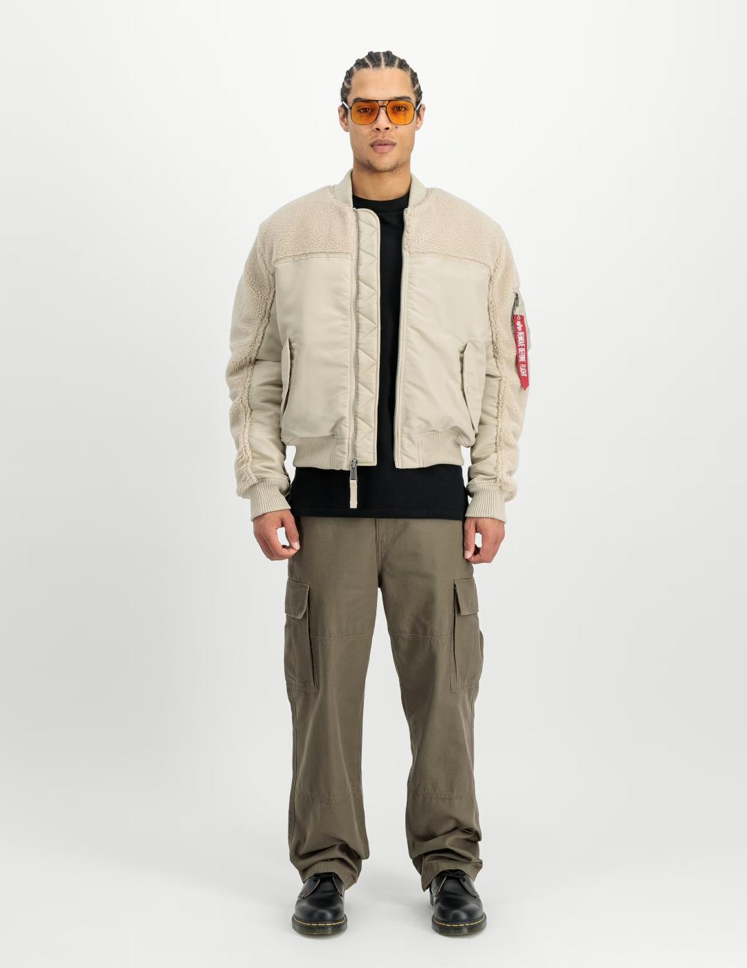 BOMBER ALPHA BEIGE TEDDY