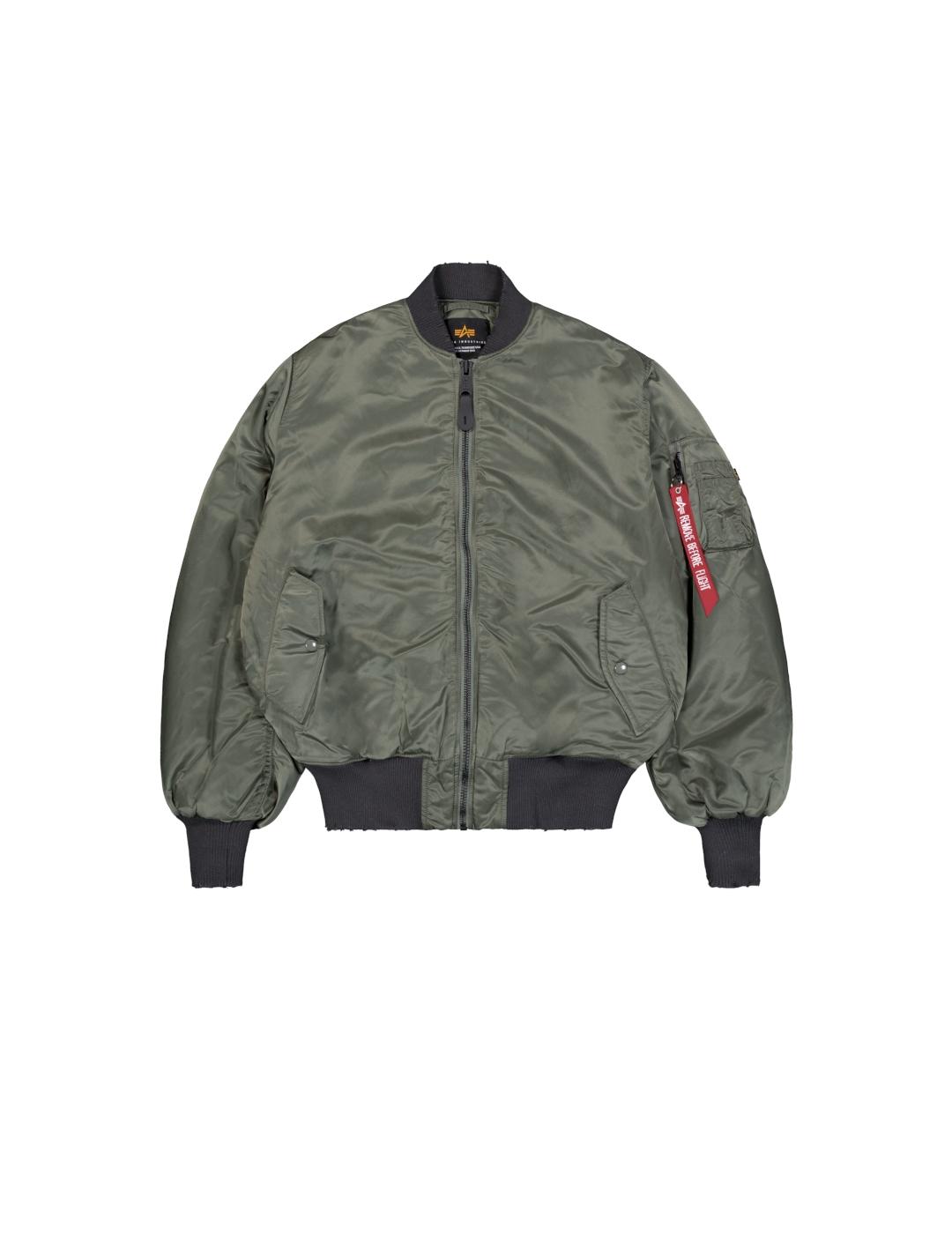 ALPHA BOMBER VERDE DISTRESSED