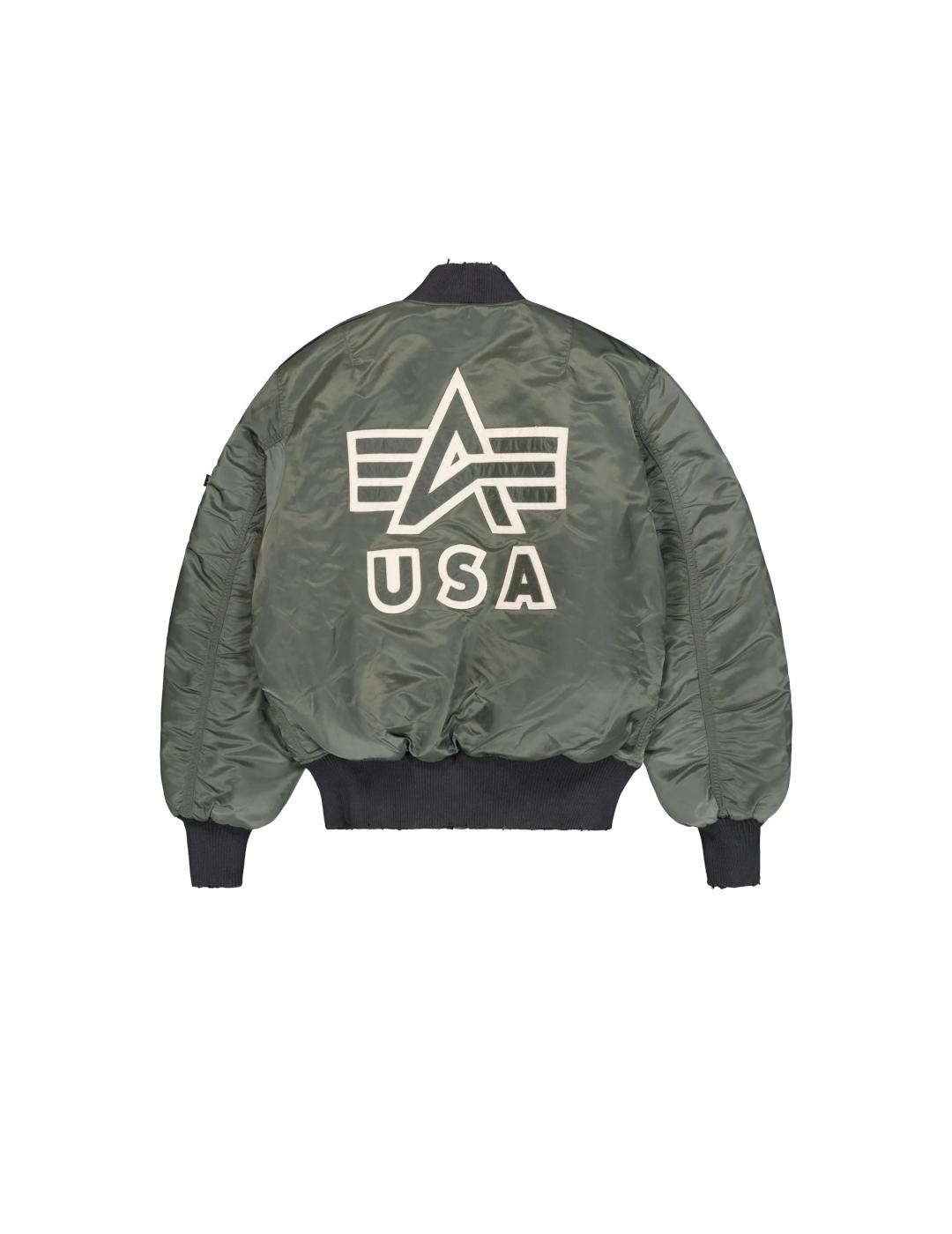 ALPHA BOMBER VERDE DISTRESSED