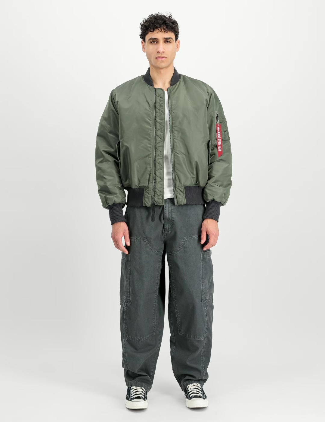 ALPHA BOMBER VERDE DISTRESSED