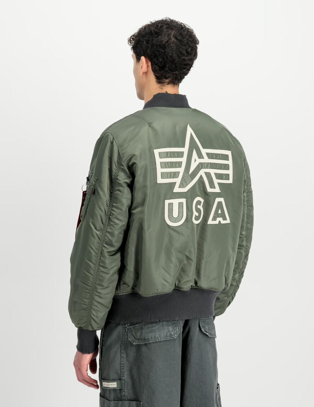 ALPHA BOMBER VERDE DISTRESSED