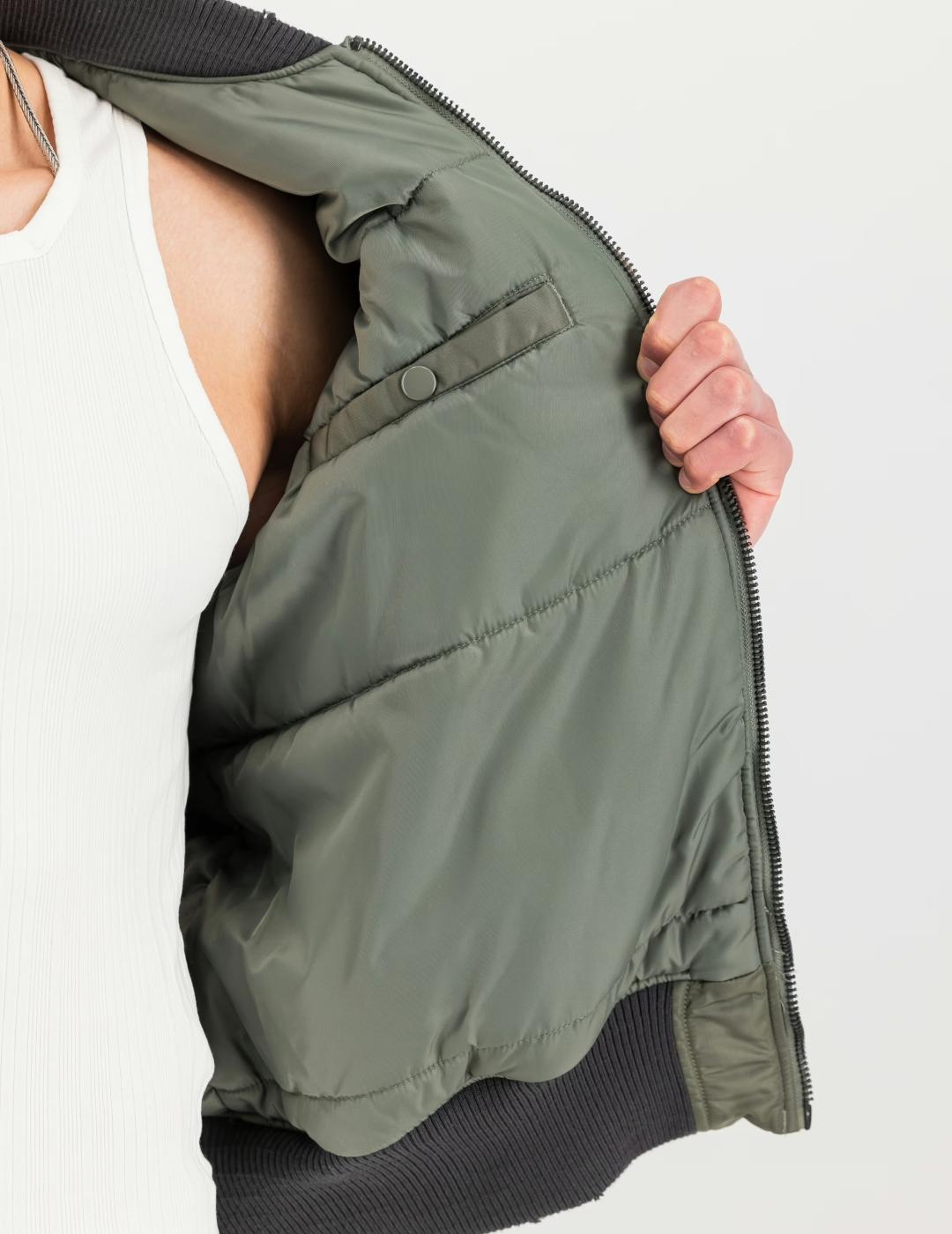 ALPHA BOMBER VERDE DISTRESSED